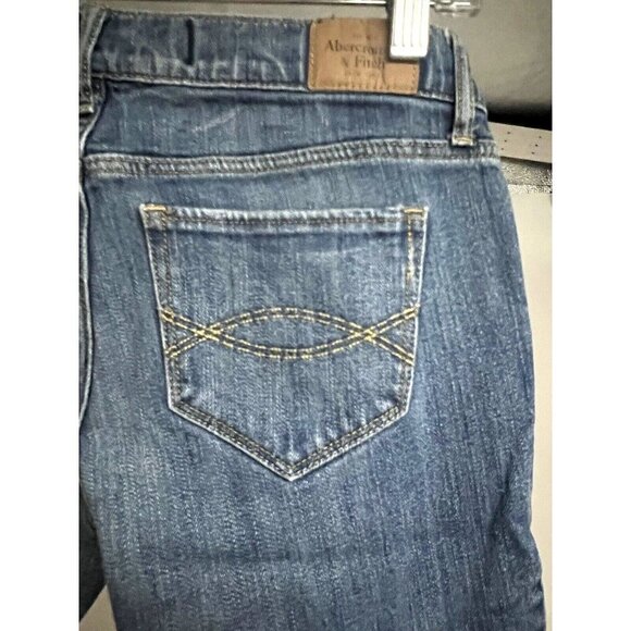 Abercrombie & Fitch Blue Denim Low Rise Bootcut Jeans 2S Stretch 5 Pockets 26x30 - Picture 5 of 7